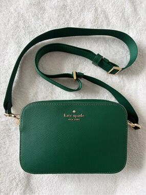 kate spade Green Leather Crossbody Bag with Gold Hardware